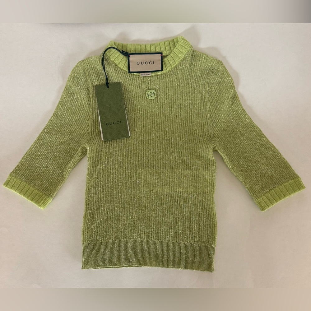 Gucci Short-Sleeved Sweater in Green